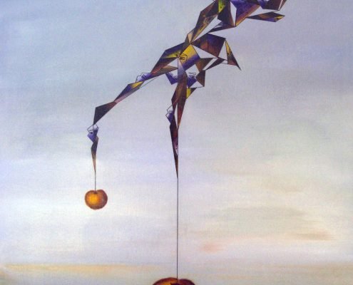 Making of Gravity I-The Golden Apple, Victoria Yin, age 11, acrylic on canvas 30 x 40